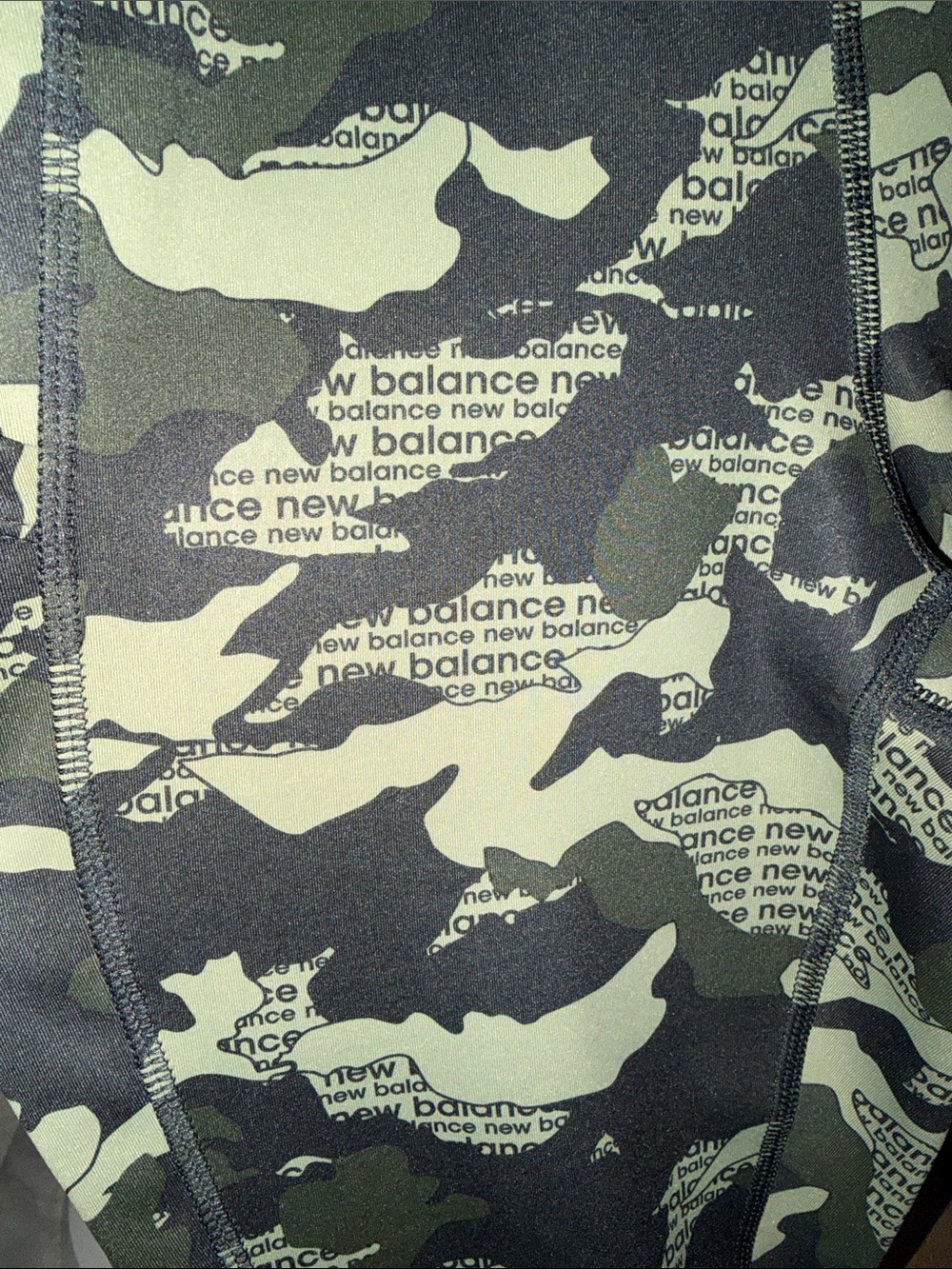 New Balance Camouflage Leggings - Black & Olive Size Medium - Picture 4 of 5